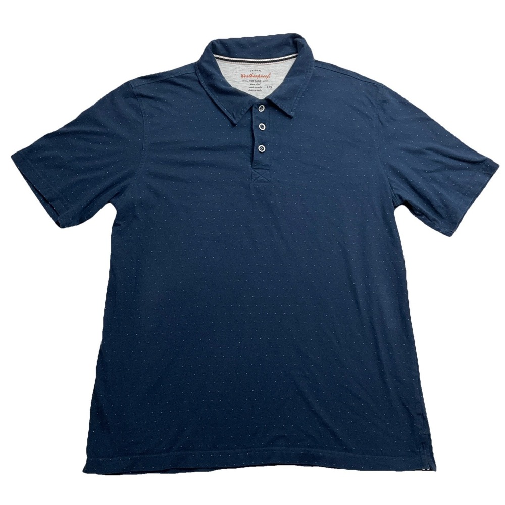 Weatherproof Vintage Men's Blue Buttoned Polo Shirt Size L